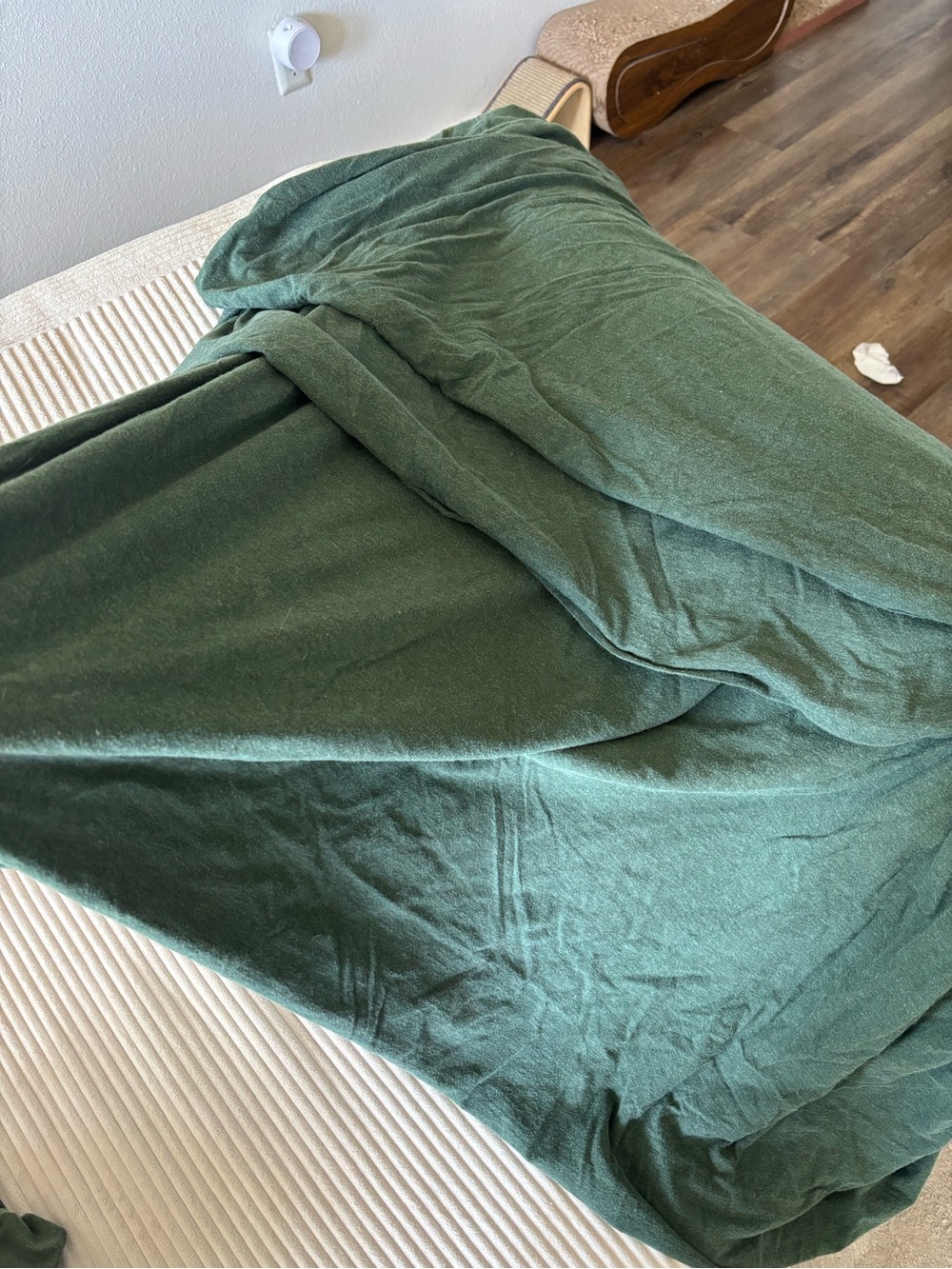 PURE ERA Emerald Dark Green Jersey Knit Duvet Cover Set, Queen, EUC - Picture 5 of 9